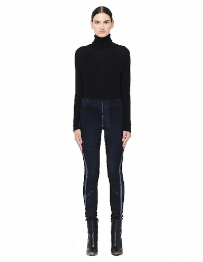 Shop Isaac Sellam Leather Leggings In Navy Blue