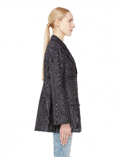 Shop Balenciaga Hourglass Wool Jacket In Grey