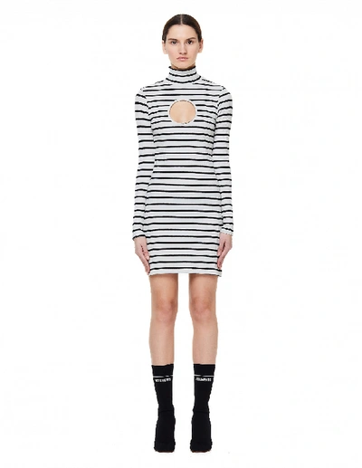 Shop Vetements Striped Cut-out Body Mini Dress In Multicolor