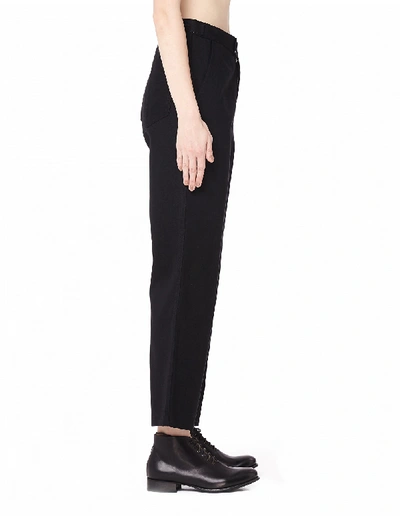 Shop Yohji Yamamoto Cotton Trousers In Black