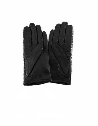 Shop Haider Ackermann Python Leather Gloves In Black