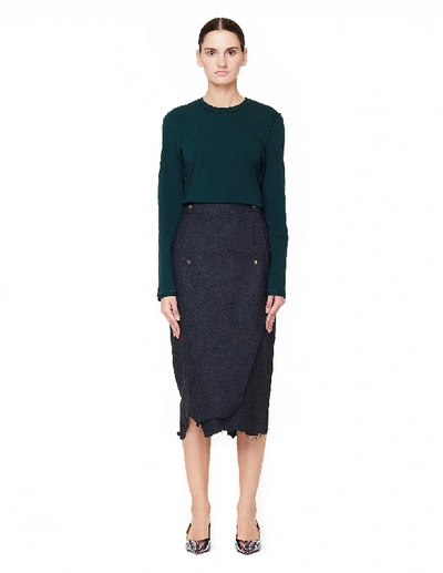 Shop Vetements Wrap Pencil Skirt In Wool In Grey