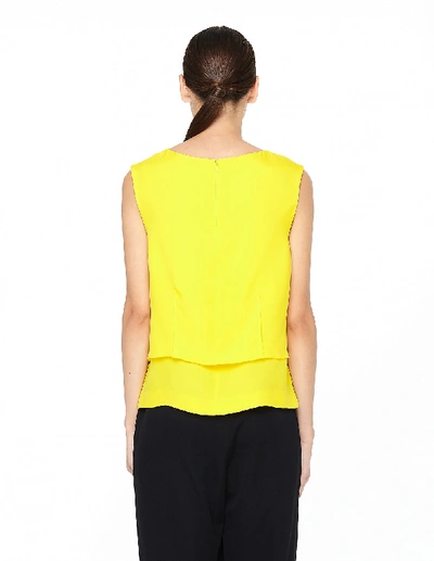 Shop Maison Margiela Double-layered Silk Top In Yellow