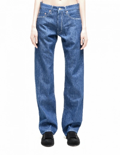 Shop Yohji Yamamoto Cotton Jeans In Blue