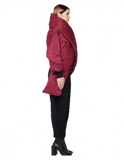 Shop Balenciaga Nylon Bomber Jacket In Burgundy