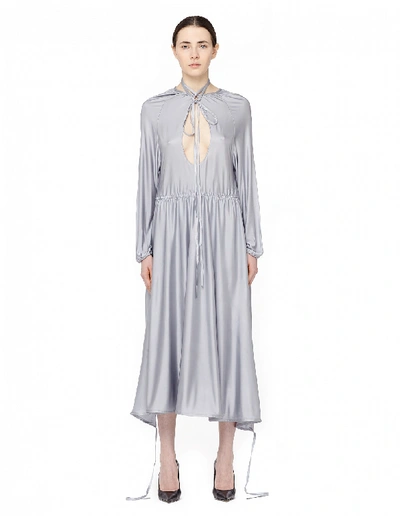 Shop Vetements Asymmetric Cut-out Midi Dress In Grey