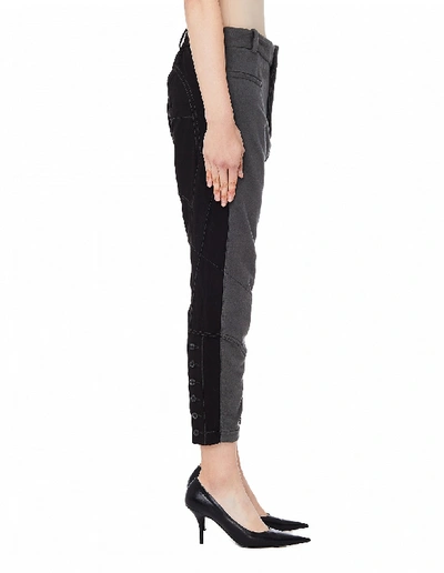Shop Haider Ackermann Bicolored Cotton Cropped Sweatpants In Grey
