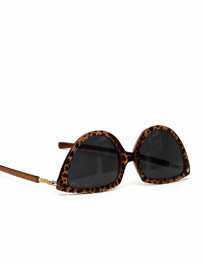 Shop Mykita Topaz Leopard  + Martine Rose «sos» Sunglasses In Brown