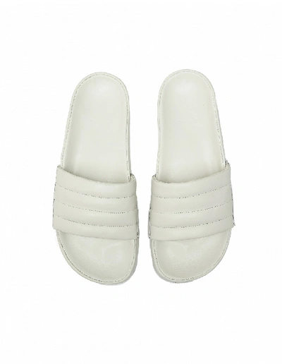 Shop Spalwart Off-white Leather Flip-flops