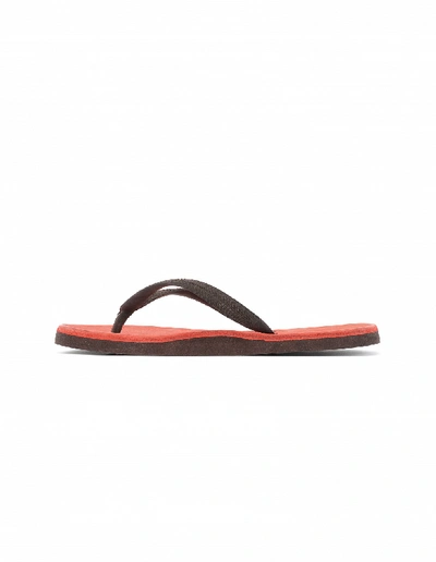 Shop Guidi Leather And Rubber Flip-flops In Red