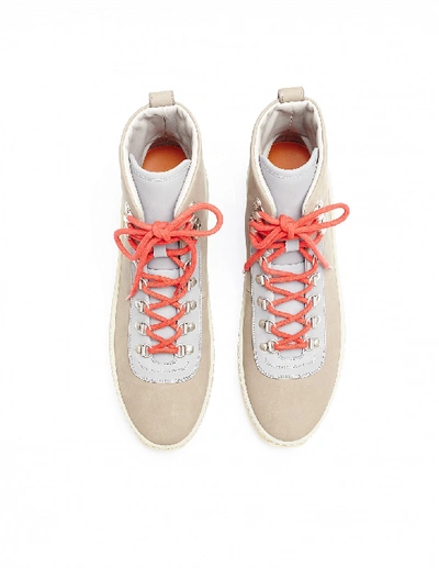 Shop Fear Of God Beige Leather Hiking Sneakers