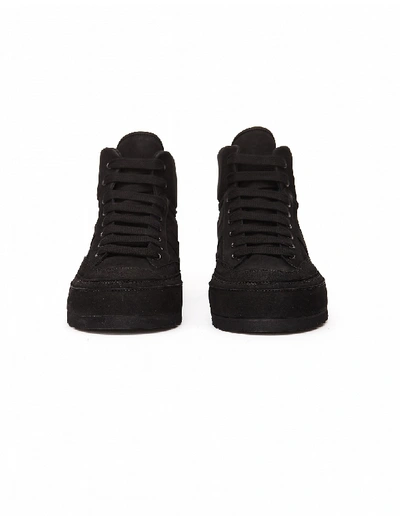 Shop Ann Demeulemeester Black Hi-top Nubuck Sneakers