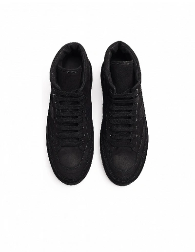 Shop Ann Demeulemeester Black Hi-top Nubuck Sneakers