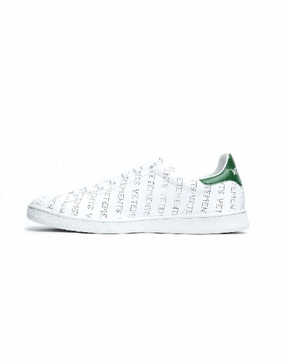 Shop Vetements Perforated Logo Sneakers In White