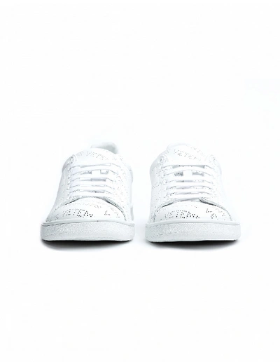 Shop Vetements Perforated Logo Sneakers In White
