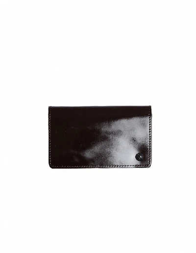 Shop Yohji Yamamoto Polished Leather Cardholder In Brown