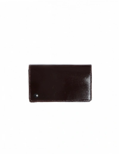 Shop Yohji Yamamoto Polished Leather Cardholder In Brown