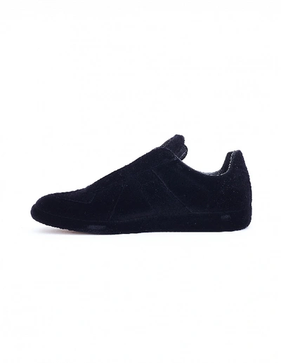 Shop Maison Margiela Black Velvet 'replica' Sneakers