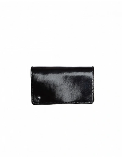 Shop Yohji Yamamoto Polished Leather Cardholder In Black