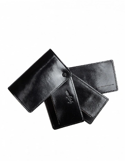 Shop Yohji Yamamoto Polished Leather Cardholder In Black