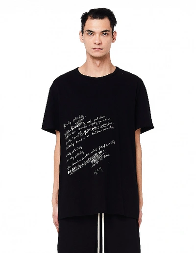 Shop Yohji Yamamoto Black Printed T-shirt