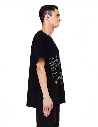 Shop Yohji Yamamoto Black Printed T-shirt