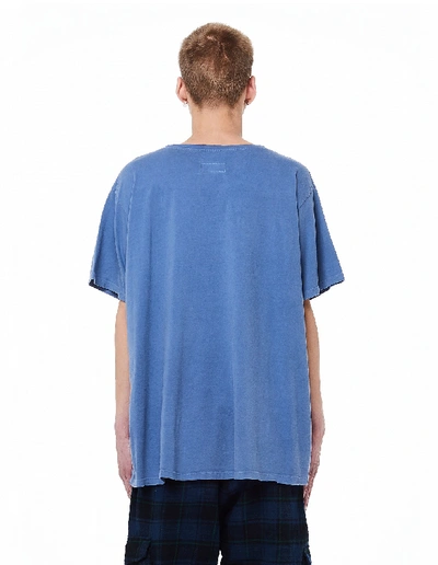Shop Greg Lauren Classic Gl Printed Cotton T-shirt In Blue