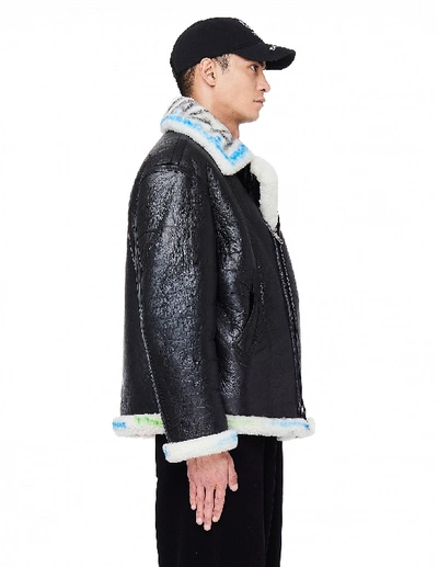 Balenciaga Graffiti Shearling Jacket In Black | ModeSens