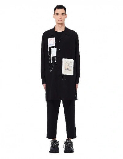 Shop Yohji Yamamoto Black Patched Shirt