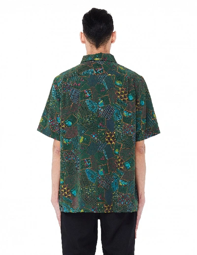 Shop Visvim Hand-printed Free Edge Hyakunin-isshu Shirt In Green