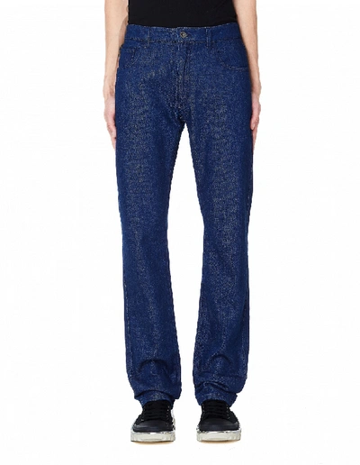 Shop Raf Simons Blue Cotton Jeans