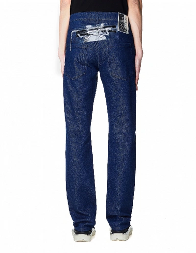 Shop Raf Simons Blue Cotton Jeans