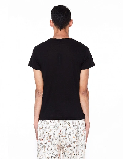 Shop Ann Demeulemeester Black Cotton & Silk T-shirt