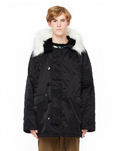 Shop Gosha Rubchinskiy Black Fur-trimmed Alaska Parka Jacket