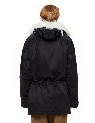 Shop Gosha Rubchinskiy Black Fur-trimmed Alaska Parka Jacket