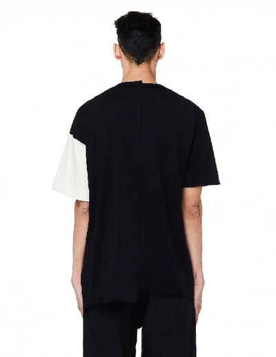 Shop Ziggy Chen Contrast Sleeve Cotton T-shirt In Black