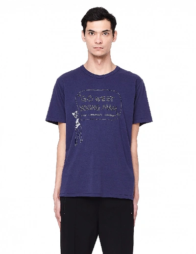 Shop Visvim Go West Embroidery Cotton T-shirt In Purple