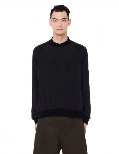 Shop Haider Ackermann Black Silk Sweatshirt