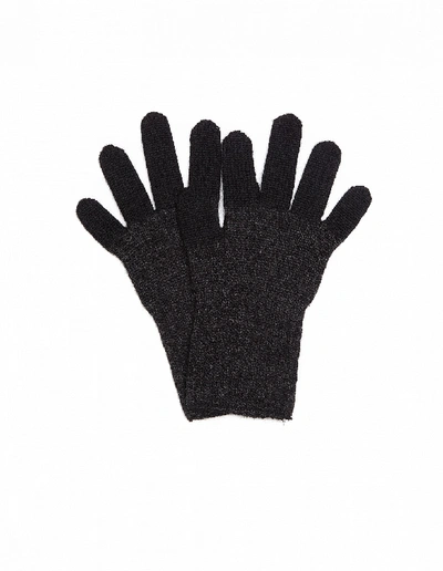 Shop Yohji Yamamoto Wool Gloves In Grey
