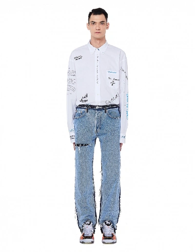 Shop Vetements Black & Blue Jeans