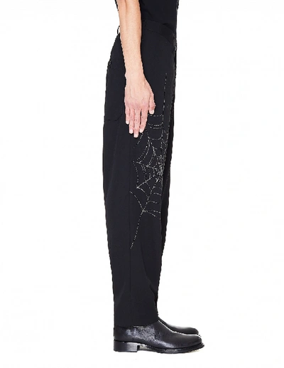 Shop Yohji Yamamoto Black Wool Trousers