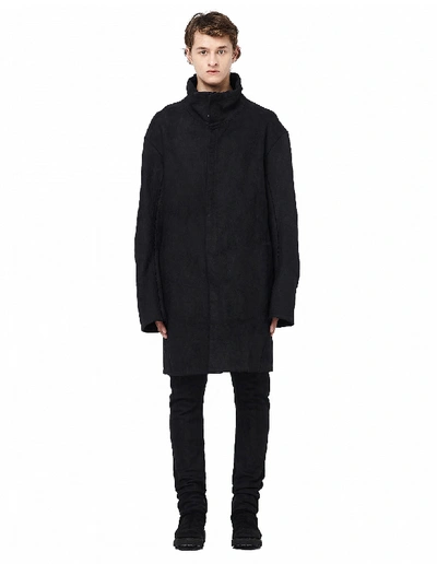Shop Isaac Sellam Wool-lined Leather Coat In Black