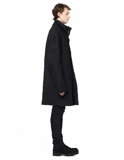 Shop Isaac Sellam Wool-lined Leather Coat In Black