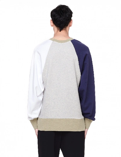 Shop Visvim Contrasting Sleeve Cotton Sweatshirt In Grey