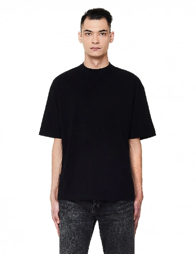 Shop Balenciaga Black Embroidered Cotton T-shirt