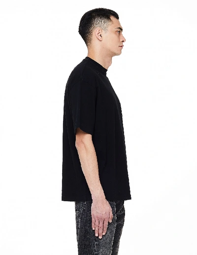 Shop Balenciaga Black Embroidered Cotton T-shirt