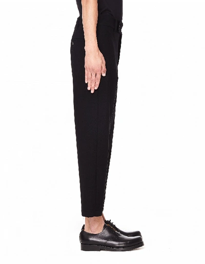 Shop Ann Demeulemeester Cropped Wool Pants In Black