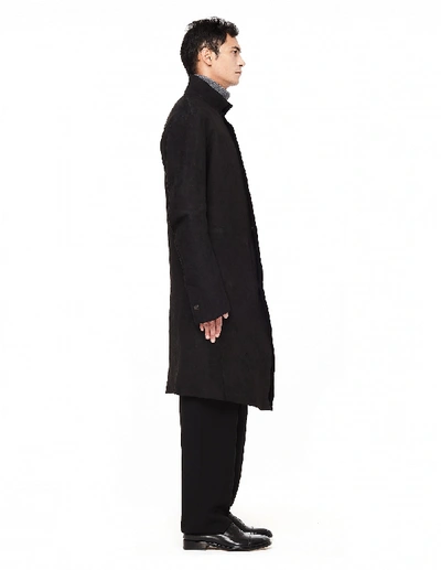 Shop Isaac Sellam Stand Collar Leather Coat In Black