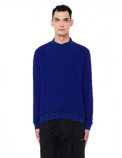 Shop Haider Ackermann Blue Silk Sweatshirt