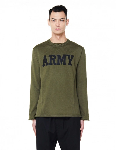Shop Junya Watanabe Army Print Khaki Cotton Sweater